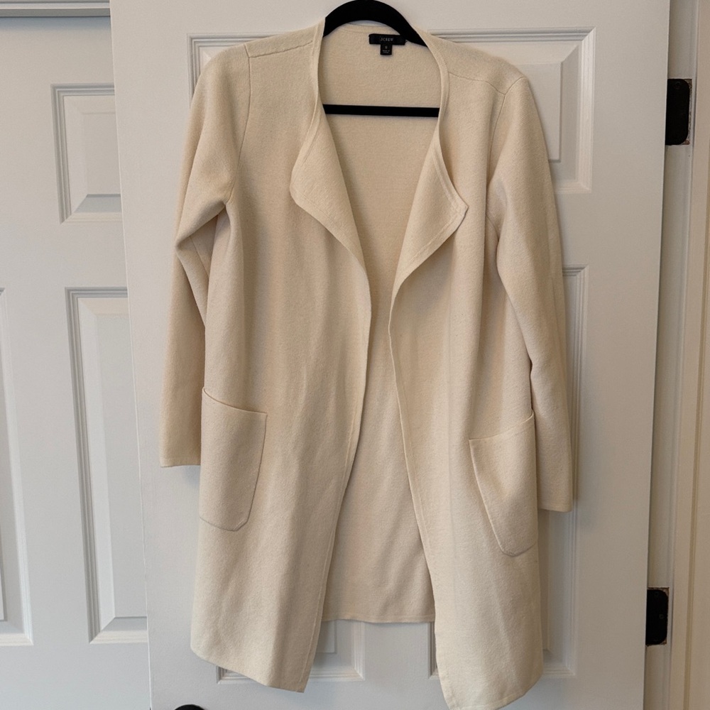 J. Crew Classic Cream long sweater blazer